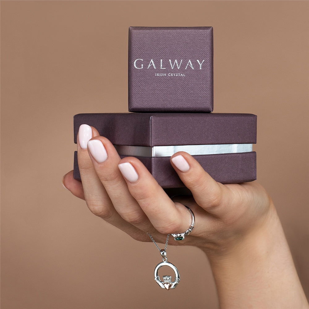 Galway Crystal Tree of Life Crystal Sterling Silver Pendant - Small