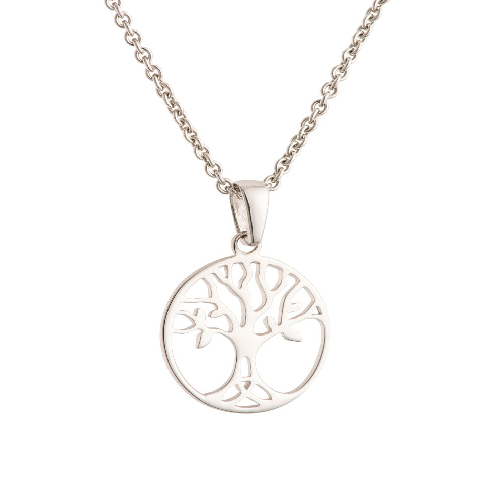 Galway Crystal Tree of Life Crystal Sterling Silver Pendant - Small