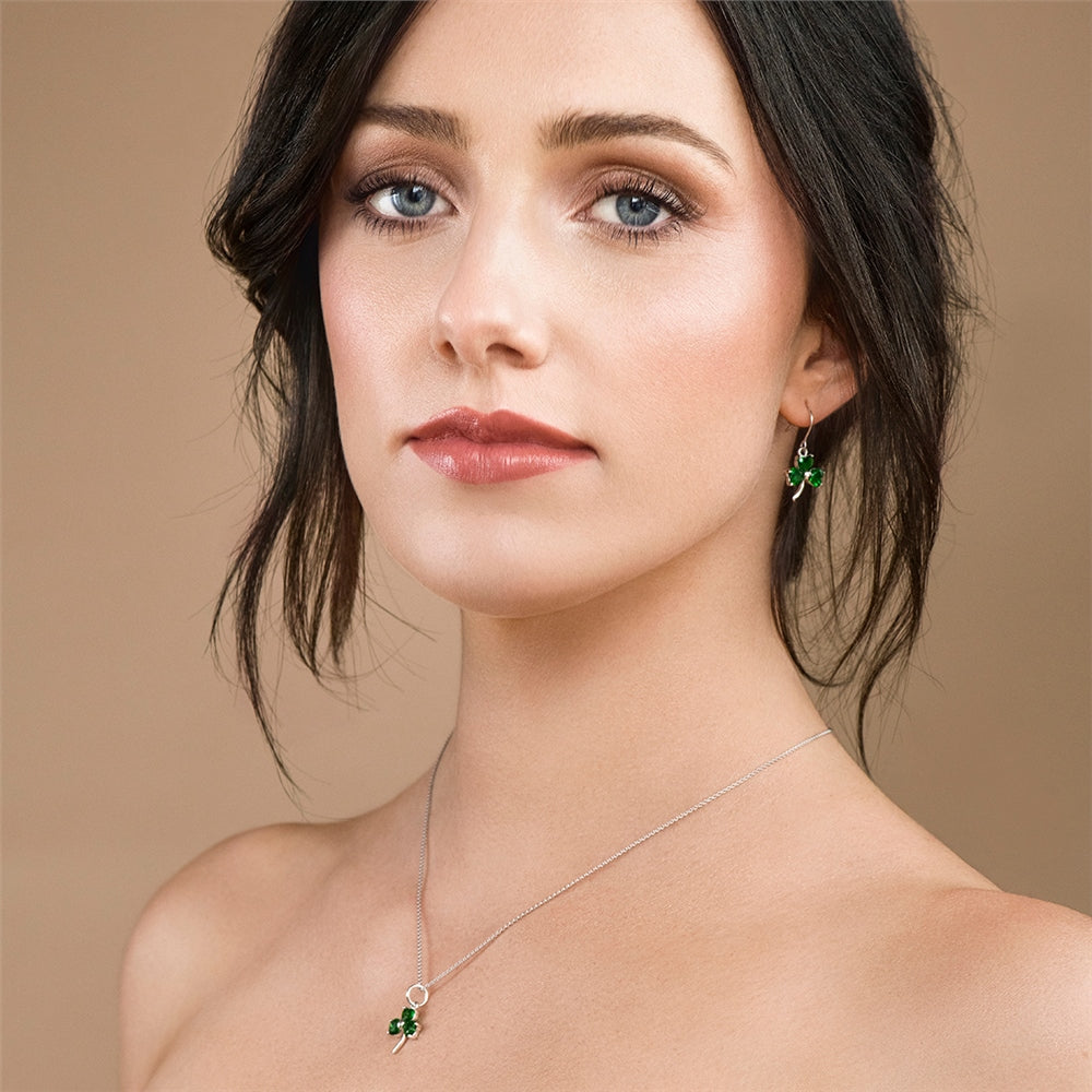 Galway Crystal Shamrock Green Crystal Sterling Silver Pendant