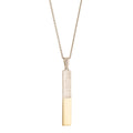 Galway Crystal Dual Tone Bar Sterling Silver & Gold Pendant