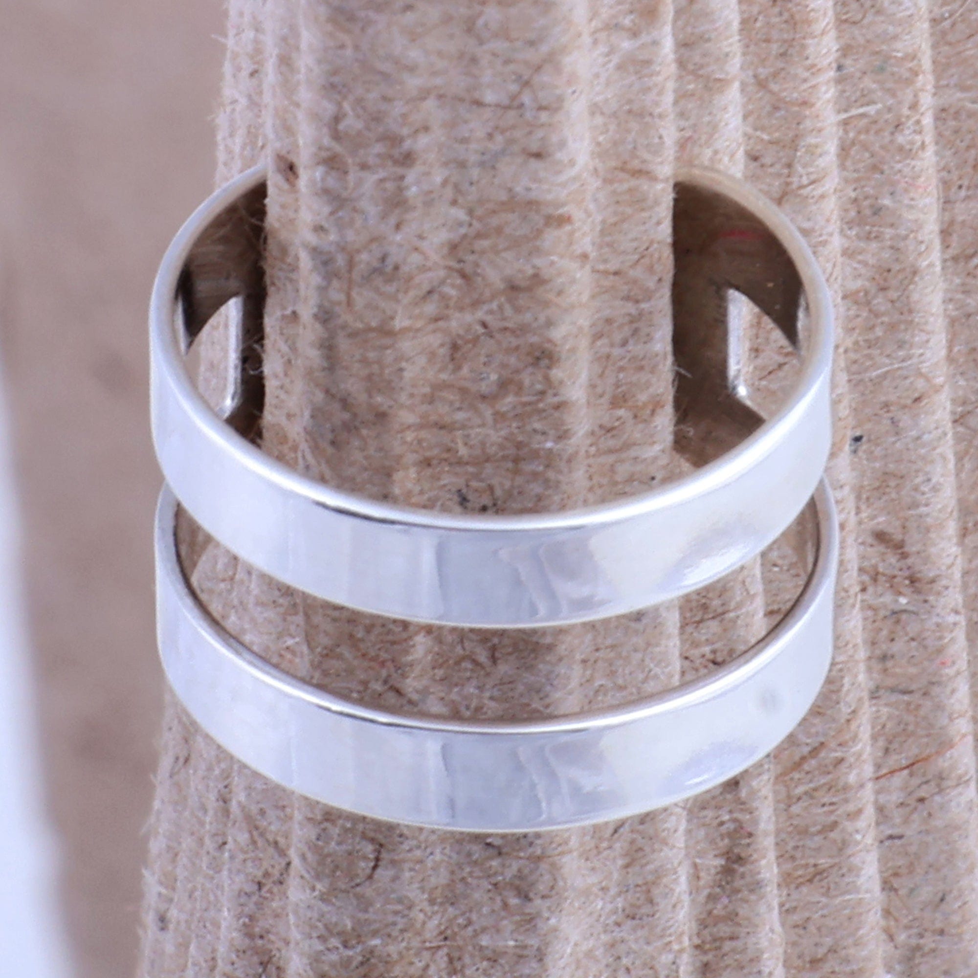 High-Polished Modern Sterling Silver Ear Cuff from Armenia - Parallel Dreams