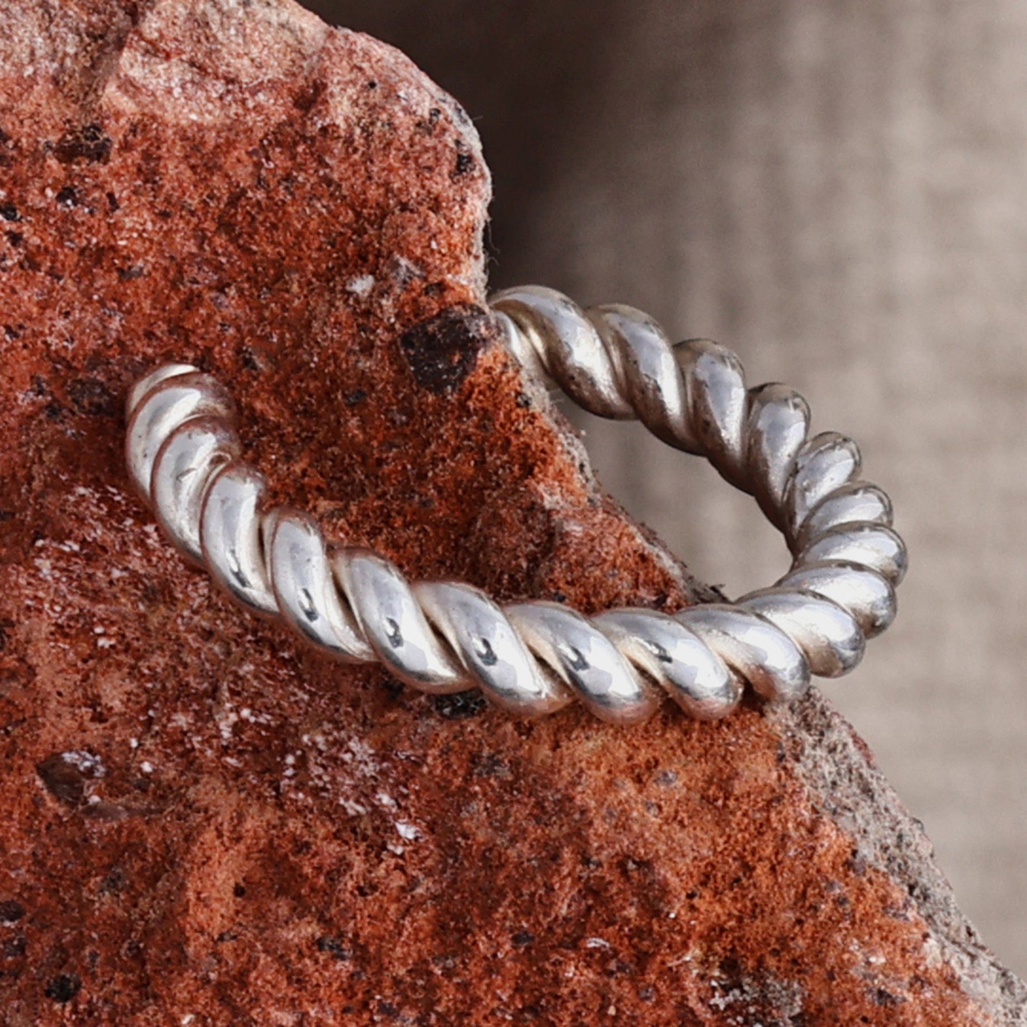 High-Polished Rope-Shaped Sterling Silver Ear Cuff - One Embrace