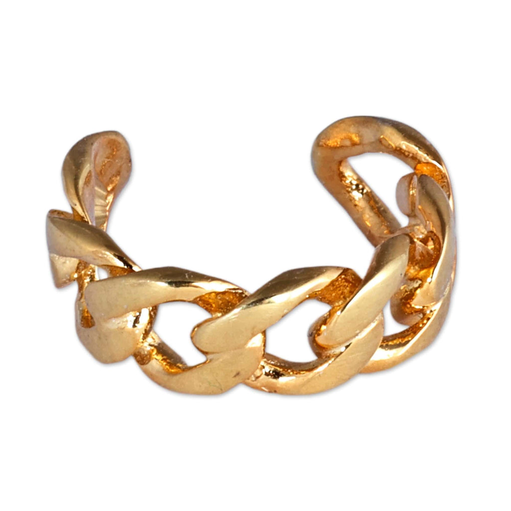 Cable Chain-Shaped Gold-Plated Ear Cuff from Armenia - United Triumph