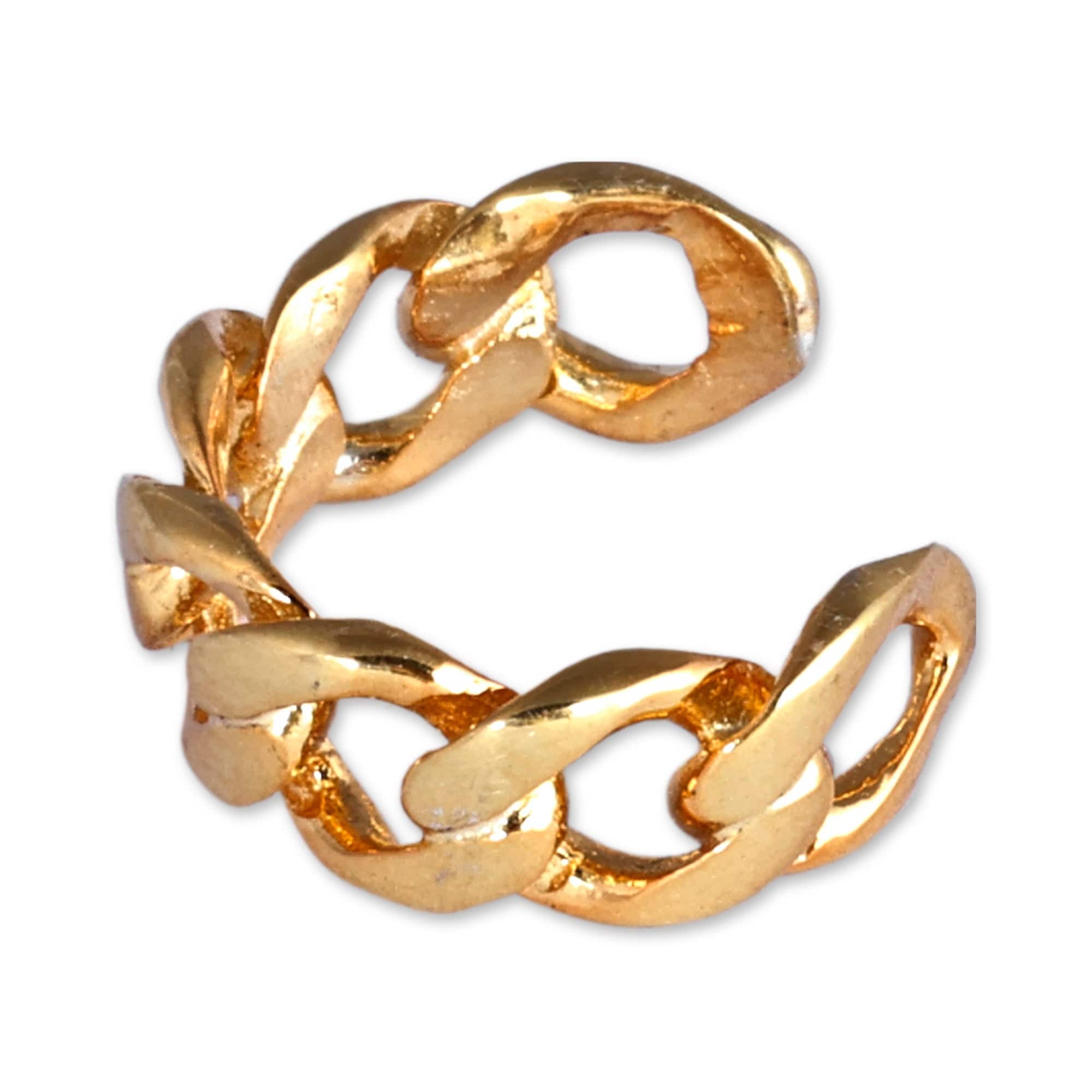 Cable Chain-Shaped Gold-Plated Ear Cuff from Armenia - United Triumph