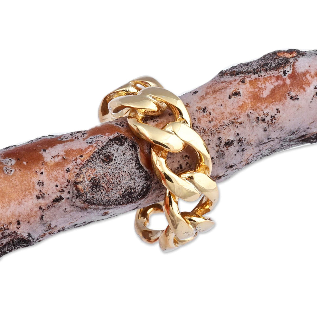 Cable Chain-Shaped Gold-Plated Ear Cuff from Armenia - United Triumph